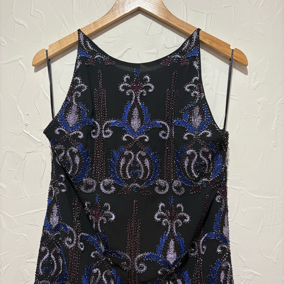 NWT Franchesca’s “Celeste” black beaded sleeveless mini dress (small) - Picture 3 of 7